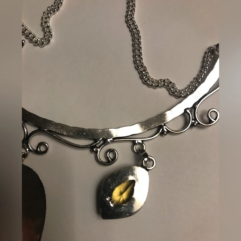 Citrine Stamped 925 Sterling Silver Necklace
